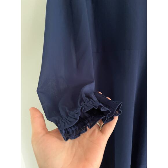 J Crew Factory | NWT | Mini dress with flounce hem | Navy | Sz 8 - Picture 4 of 13